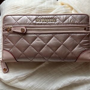♥️ NWT MZ Retired WALLACE Long  Rose Gold Metallic Crosby Wallet